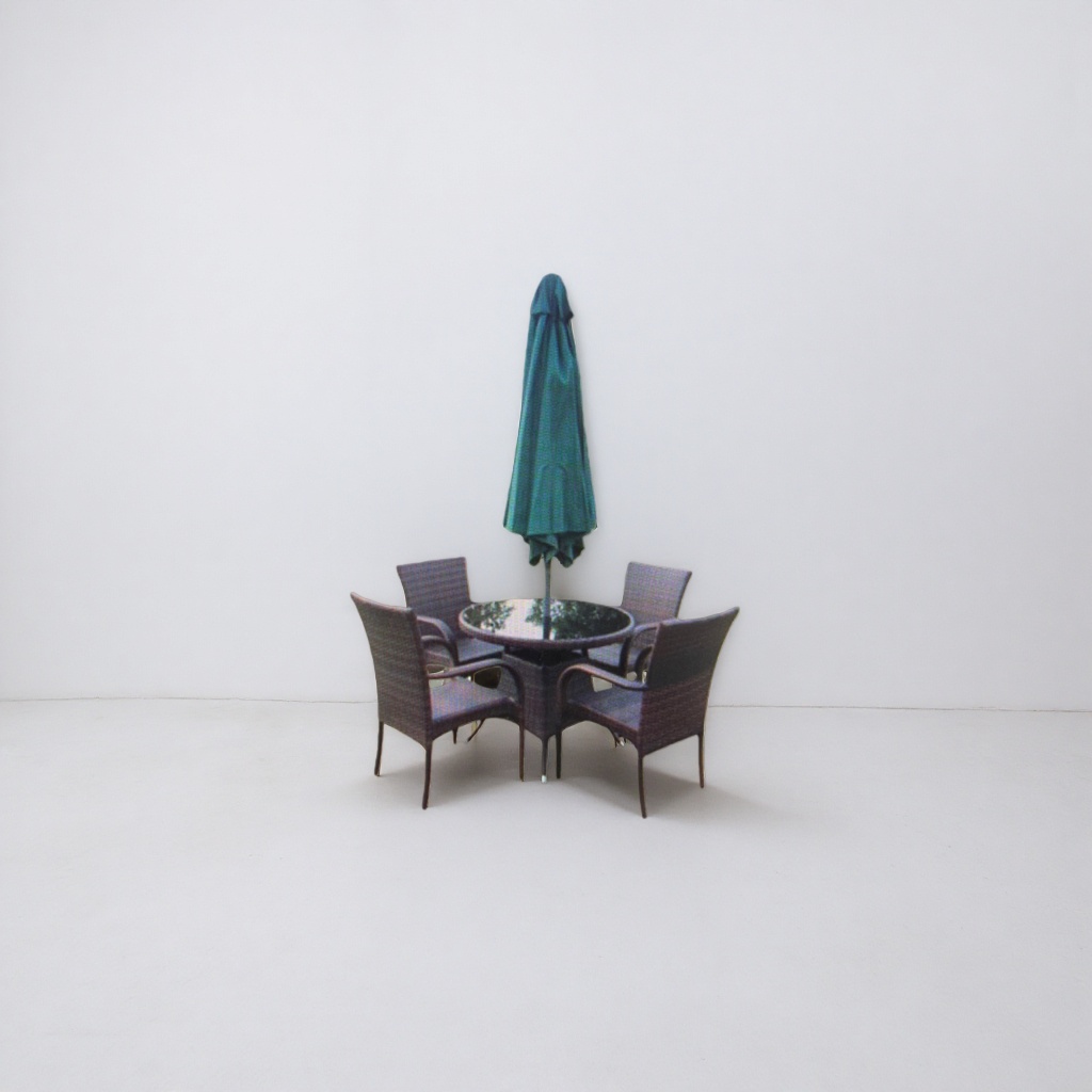 Outdoor furniture, tables, chairs and umbrellas set for sun protection and shading, suitable for courtyards and balconies Application Scenario