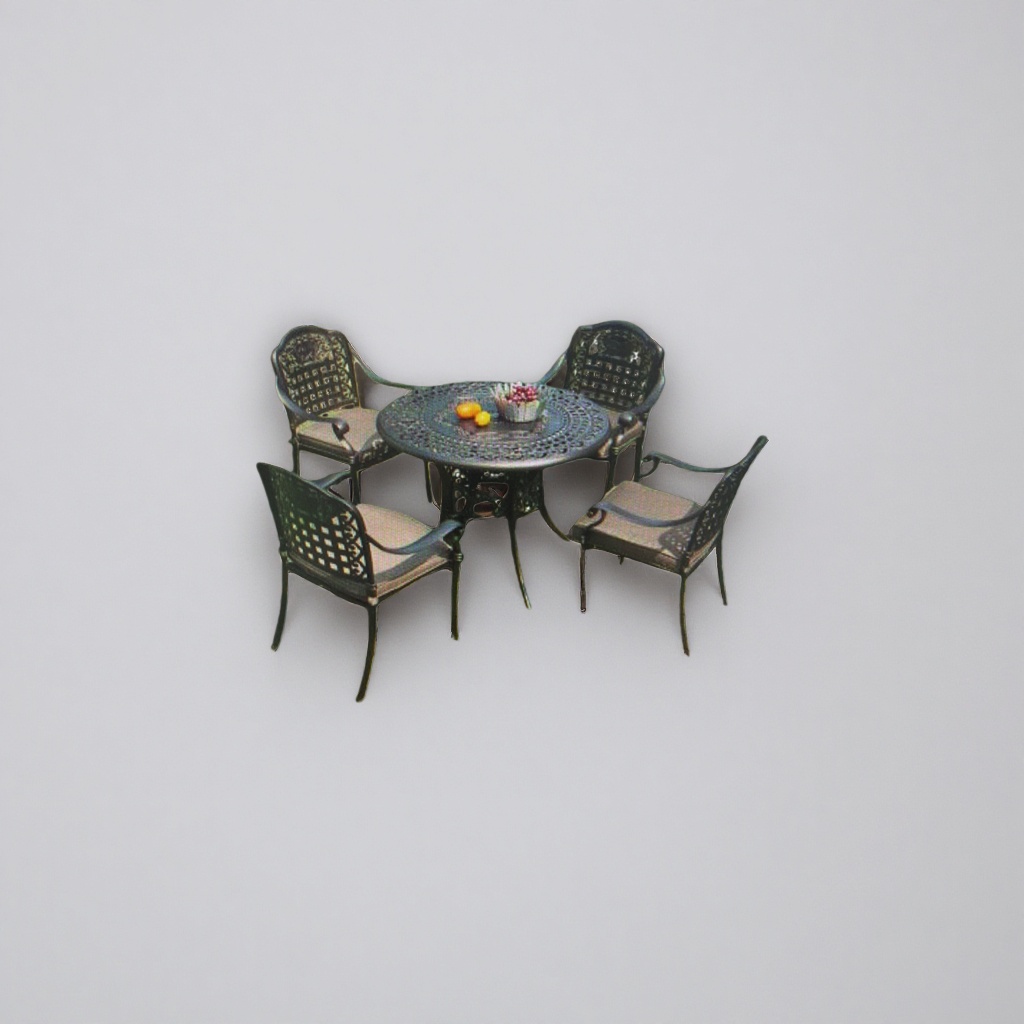 Outdoor furniture, table and chair sets, solid wood ironwork, balcony and courtyard leisure combination details Picture