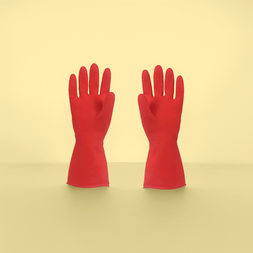 Red thickened warm gloves for both men and women, anti-slip and wear-resistant winter cycling and skiing gloves details Picture
