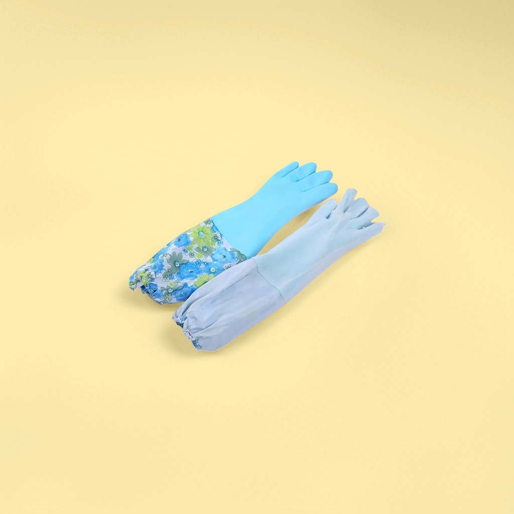 Thickened blue rubber gloves, anti-slip and wear-resistant, household cleaning and labor protection gloves Specification image