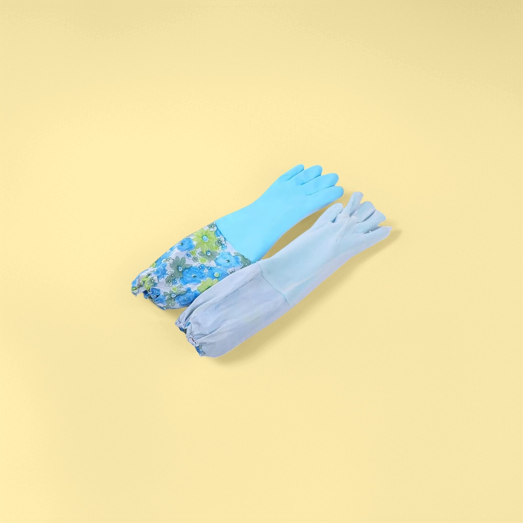 Thickened blue rubber gloves, anti-slip and wear-resistant, household cleaning and labor protection gloves