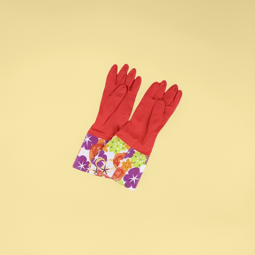Red rubber gloves with anti-slip and wear-resistant thickened design, suitable for both men and women, household cleaning and labor protection gloves Application Scenario