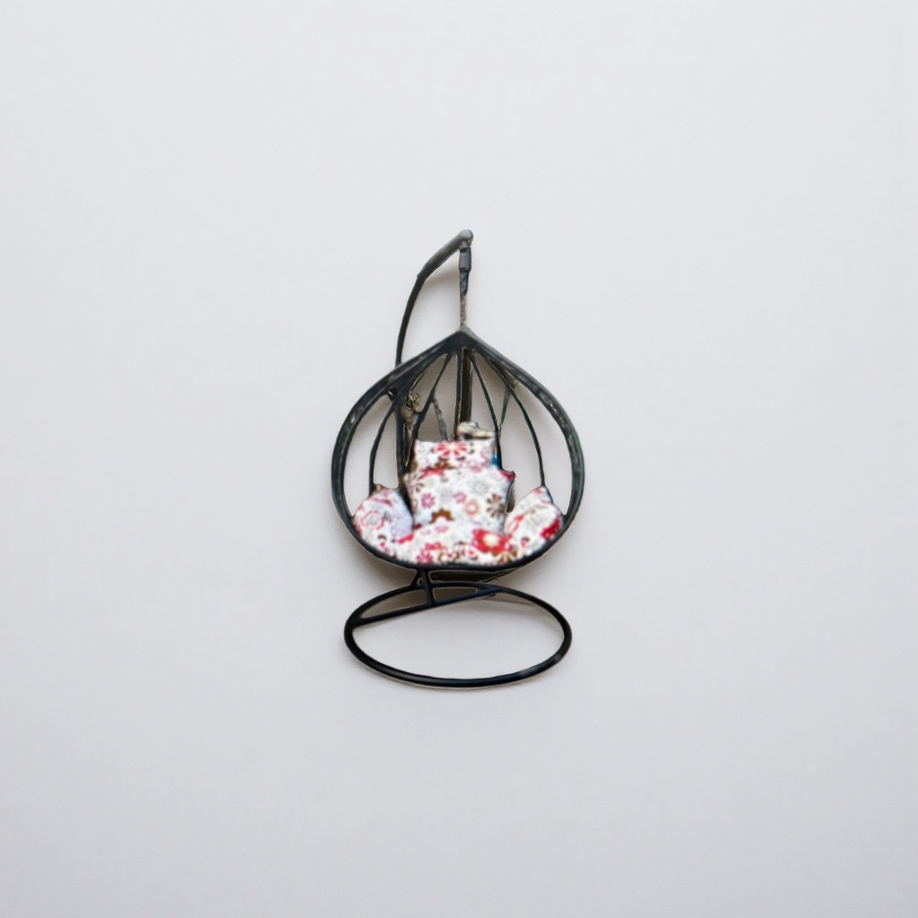 The hanging chair is a fabric rocking chair for home balcony, courtyard and outdoor leisure, with a load capacity of 150kg Specification image