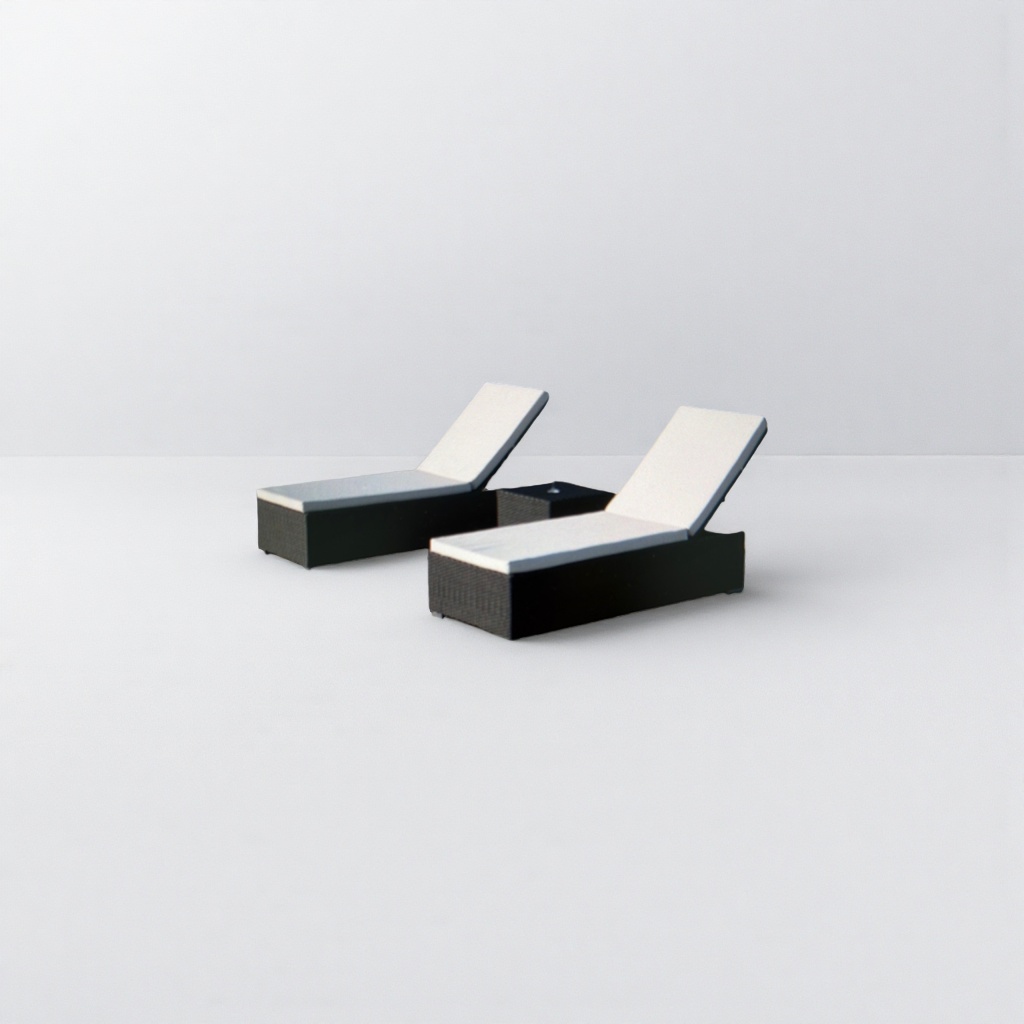 Outdoor furniture set: lounge chair and coffee table combination, aluminum alloy waterproof and sun-proof leisure patio