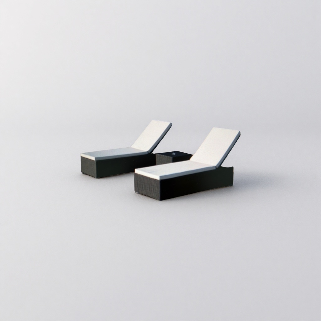 Outdoor furniture set: lounge chair and coffee table combination, aluminum alloy waterproof and sun-proof leisure patio Specification image