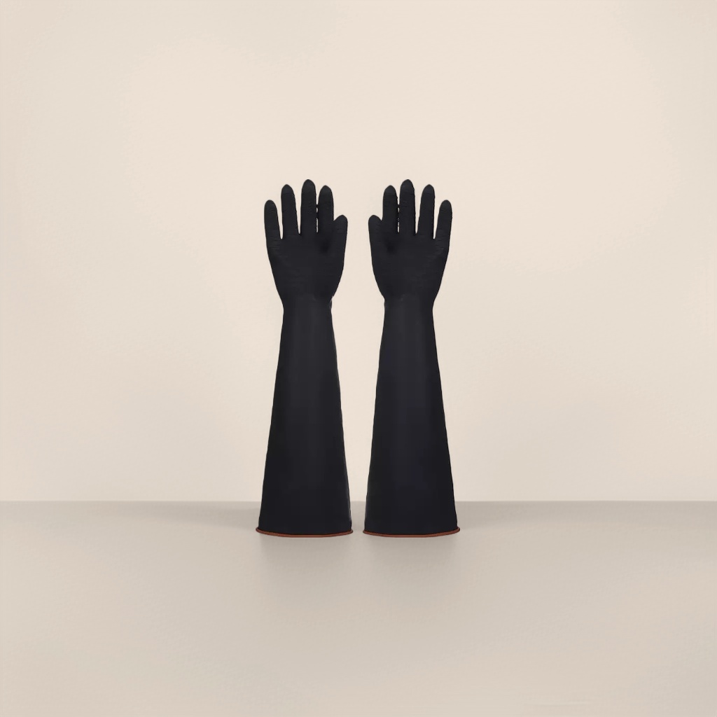 Black long warm gloves for both men and women, windproof and thickened knitted, suitable for outdoor use in autumn and winter