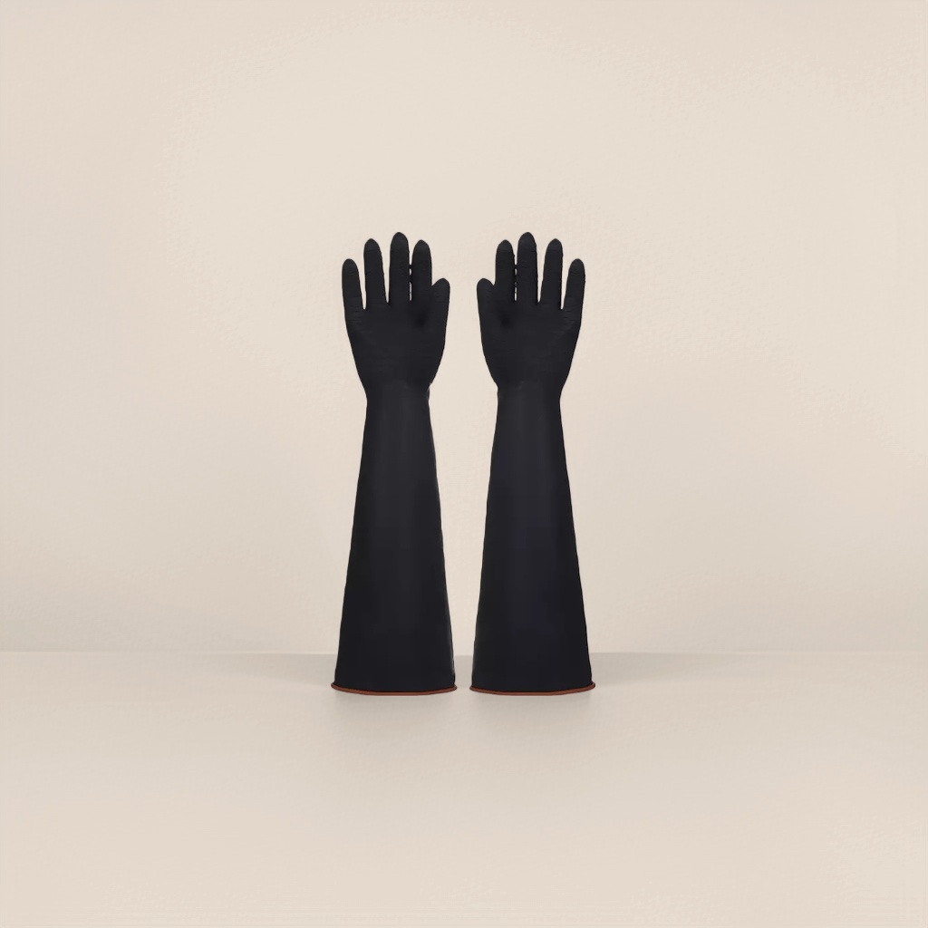 Black long warm gloves for both men and women, windproof and thickened knitted, suitable for outdoor use in autumn and winter Specification image