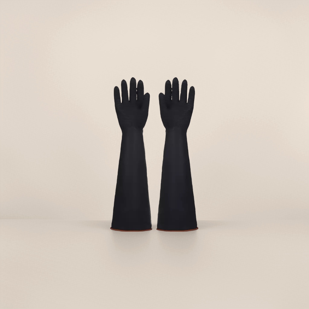 Black long warm gloves for both men and women, windproof and thickened knitted, suitable for outdoor use in autumn and winter details Picture