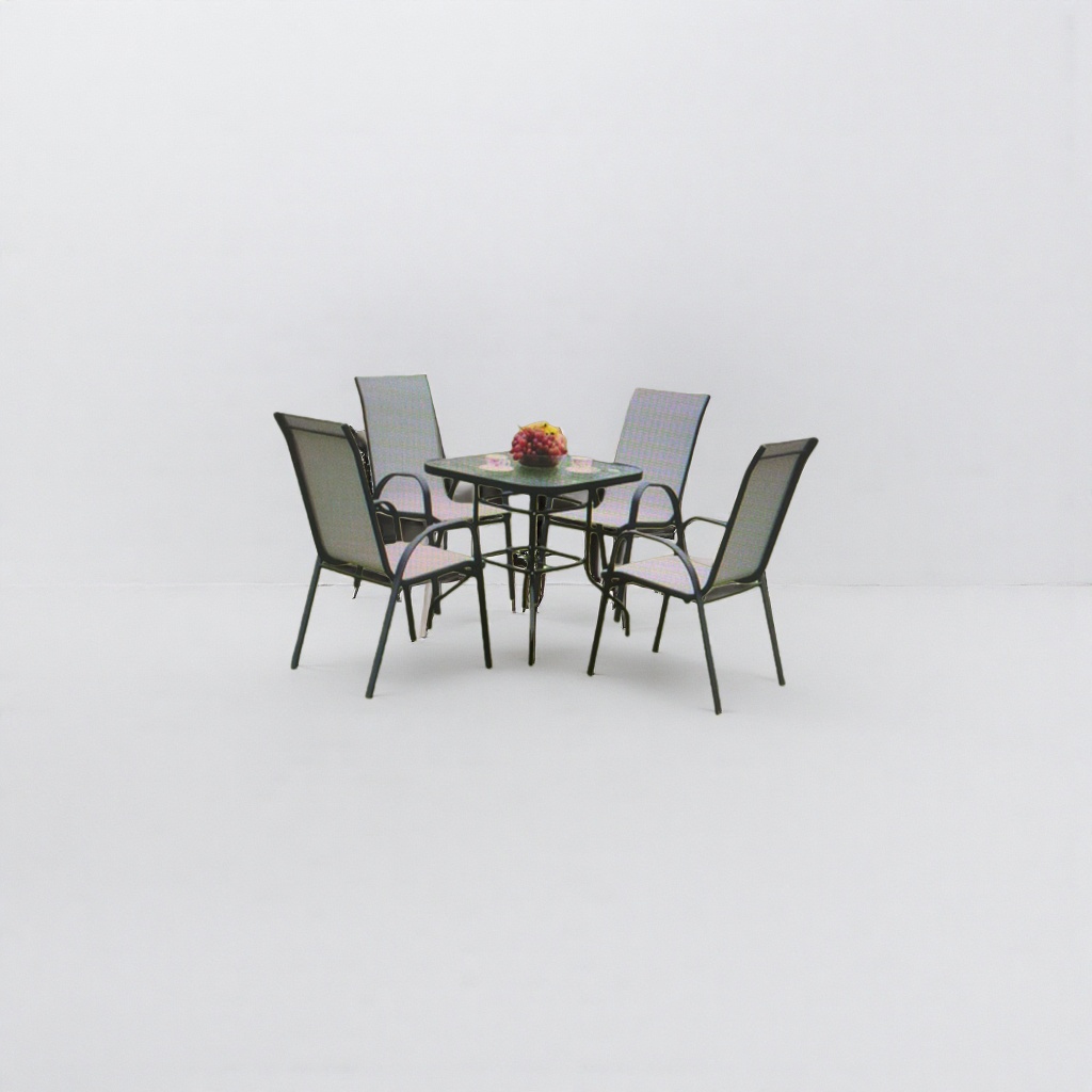 Outdoor furniture, dining table and chair combination, made of aluminum alloy, lightweight and foldable, suitable for courtyard and balcony