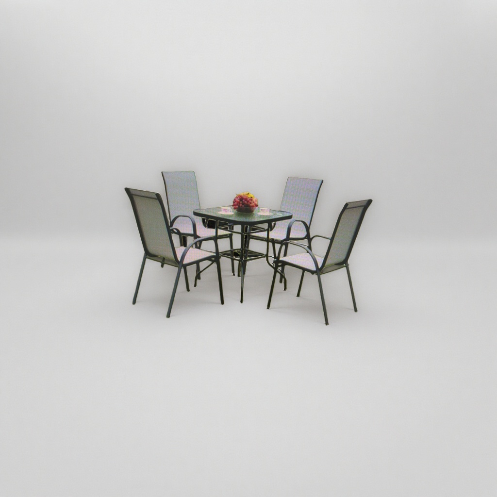 Outdoor furniture, dining table and chair combination, made of aluminum alloy, lightweight and foldable, suitable for courtyard and balcony Specification image