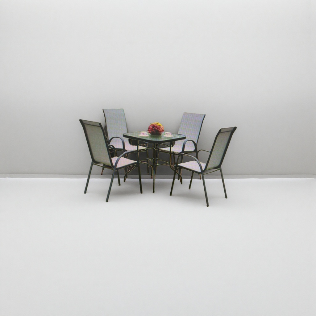 Outdoor furniture, dining table and chair combination, made of aluminum alloy, lightweight and foldable, suitable for courtyard and balcony Application Scenario