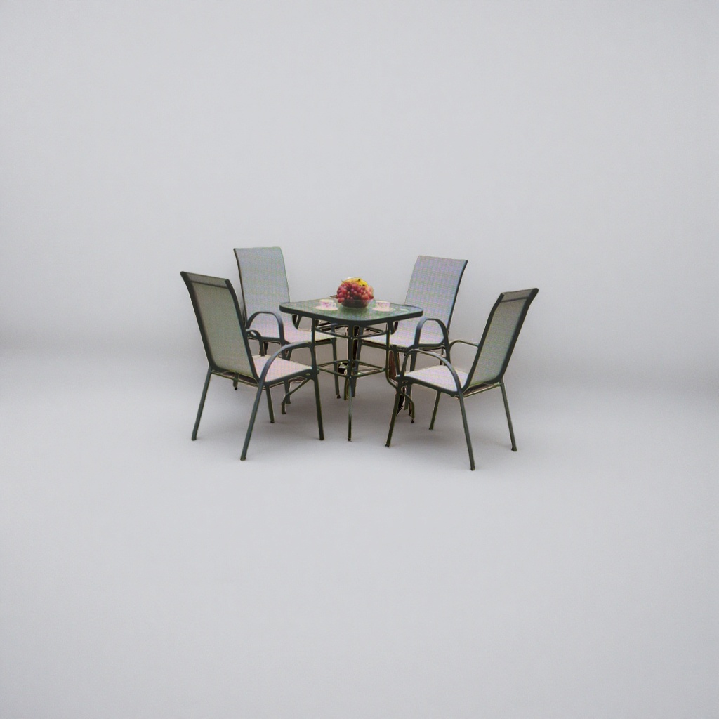 Outdoor furniture, dining table and chair combination, made of aluminum alloy, lightweight and foldable, suitable for courtyard and balcony details Picture