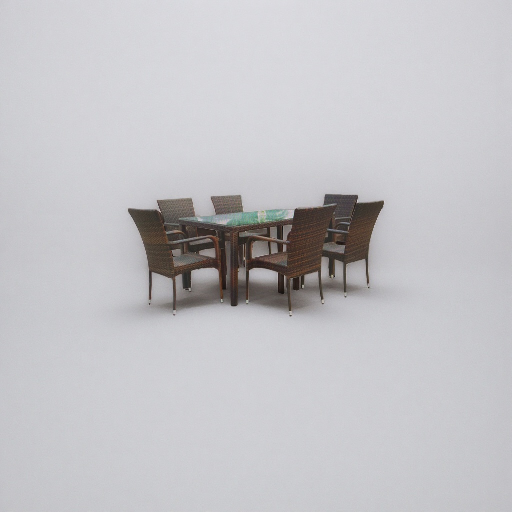 Outdoor furniture, dining table and chair set, solid wood and ironwork combination, suitable for balconies and courtyards Application Scenario