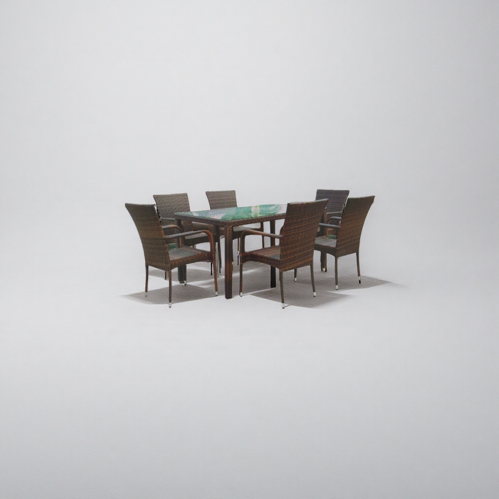 Outdoor furniture, dining table and chair set, solid wood and ironwork combination, suitable for balconies and courtyards Specification image