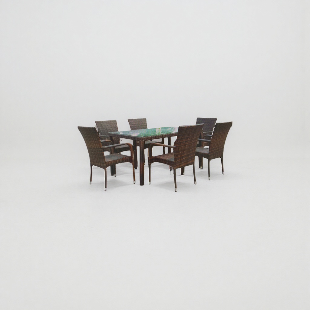 Outdoor furniture, dining table and chair set, solid wood and ironwork combination, suitable for balconies and courtyards details Picture