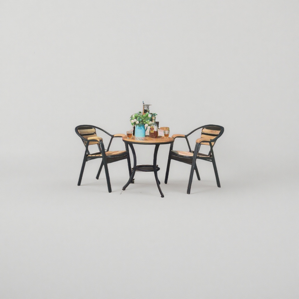Outdoor furniture table and chair set, aluminum alloy anti-rust, courtyard balcony and leisure combination Application Scenario
