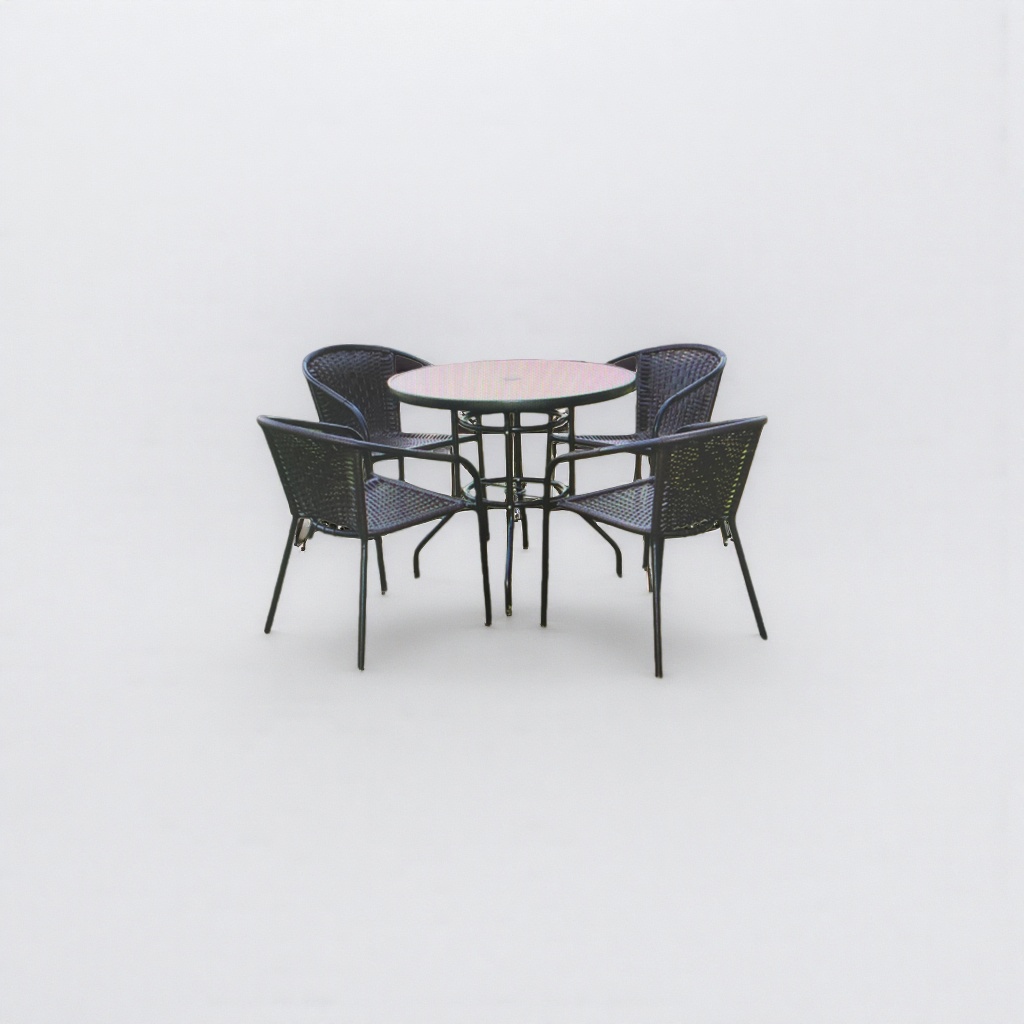 Outdoor furniture table and chair sets, anti-corrosion wood courtyard and balcony leisure combination