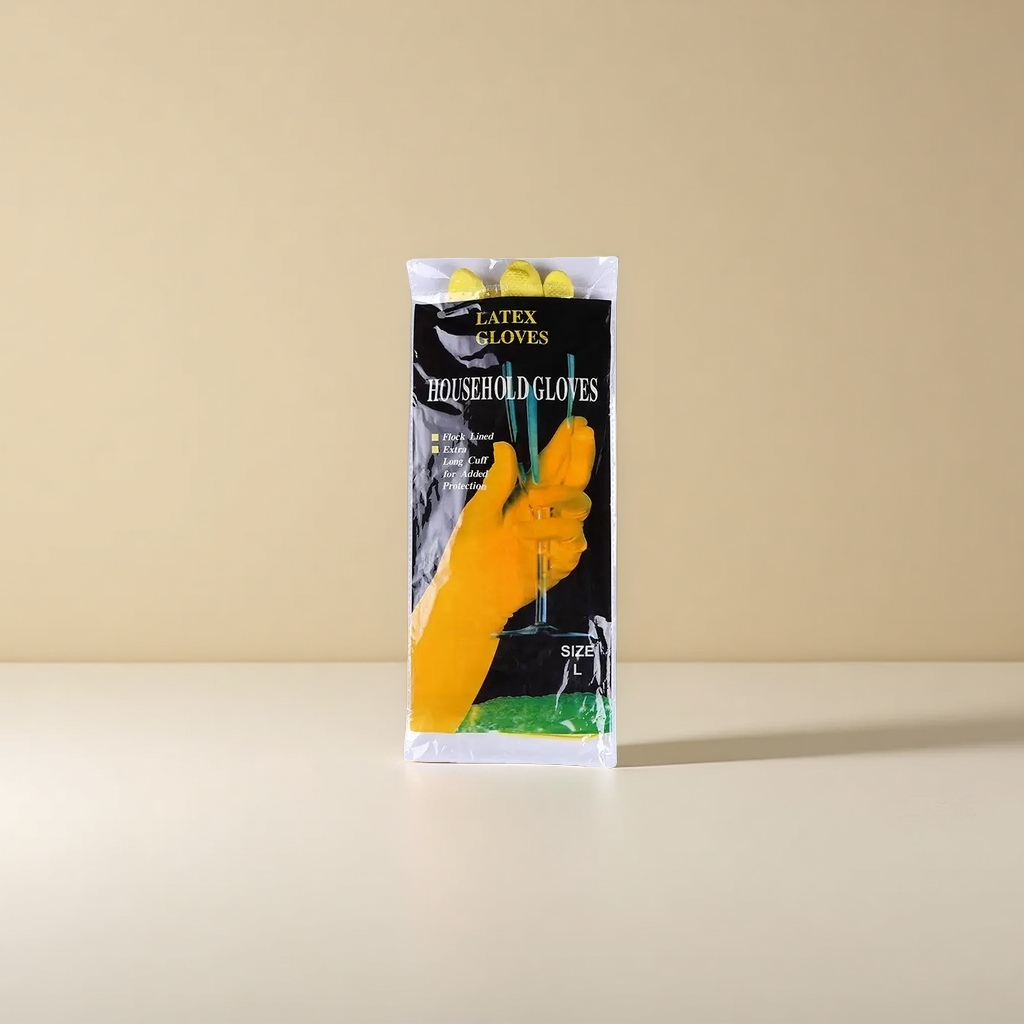 Yellow latex gloves, food-grade thickened, anti-slip and wear-resistant, disposable for household kitchen use Application Scenario