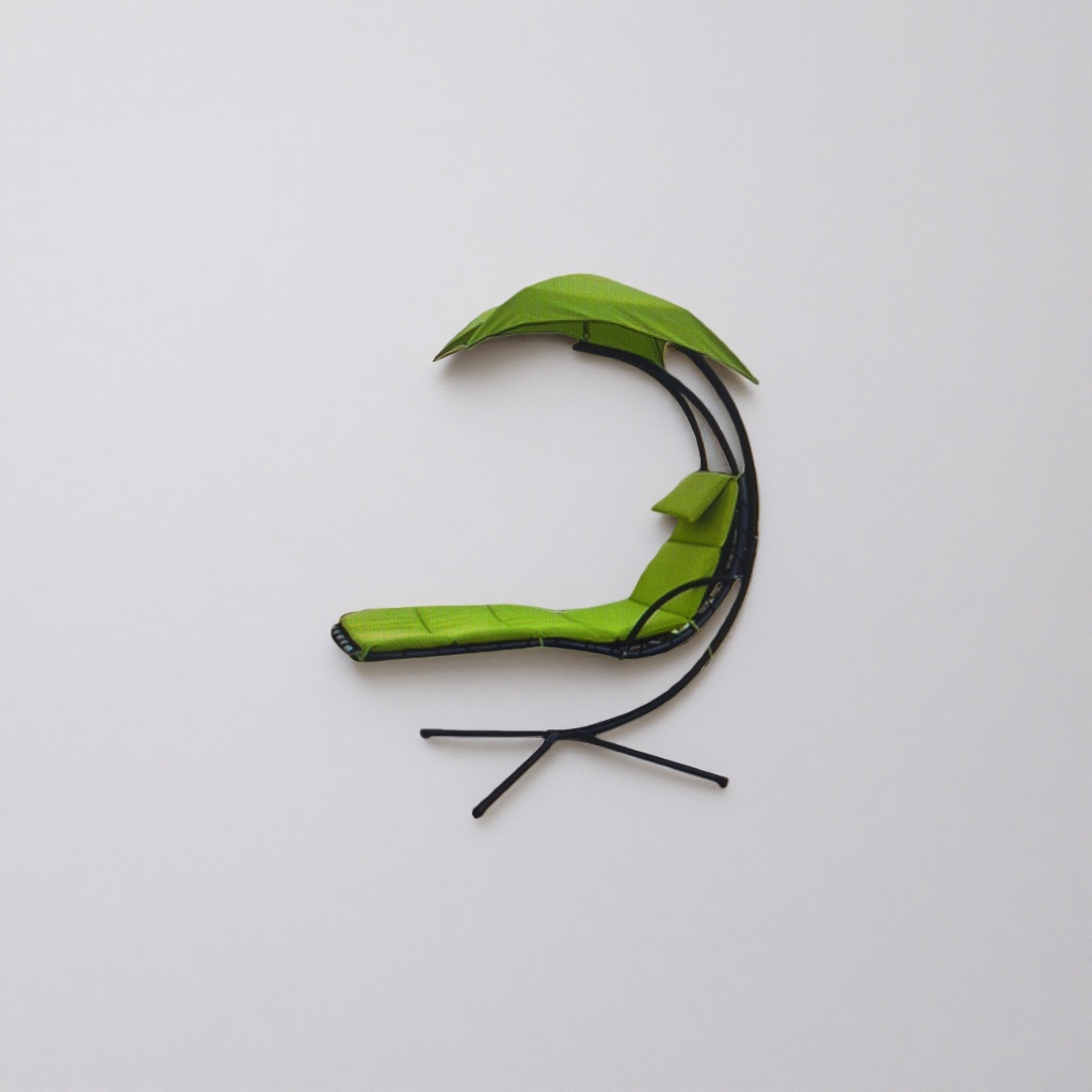 The green hanging chair is a comfortable and comfortable indoor and outdoor load-bearing seat with no accessories Application Scenario
