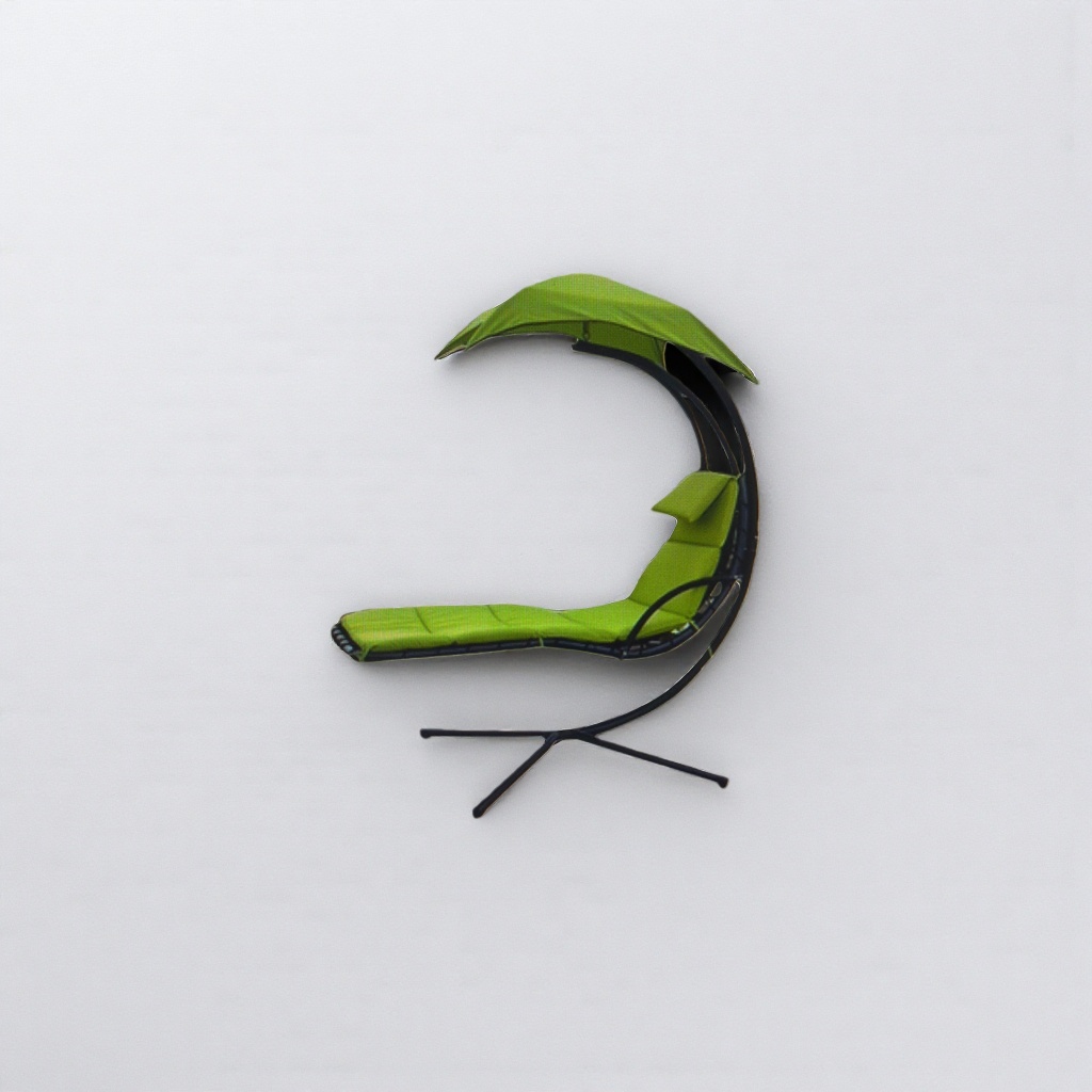 The green hanging chair is a comfortable and comfortable indoor and outdoor load-bearing seat with no accessories