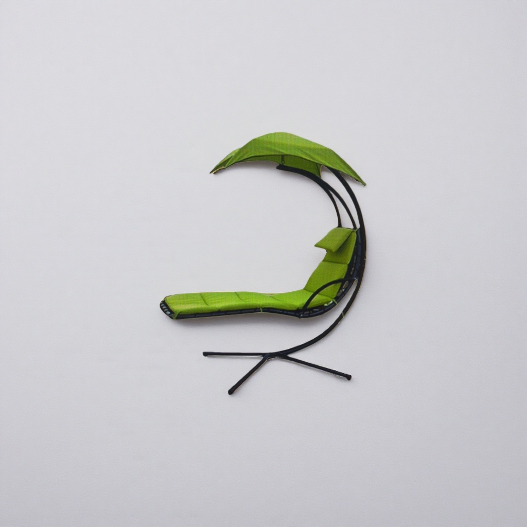 The green hanging chair is a comfortable and comfortable indoor and outdoor load-bearing seat with no accessories details Picture