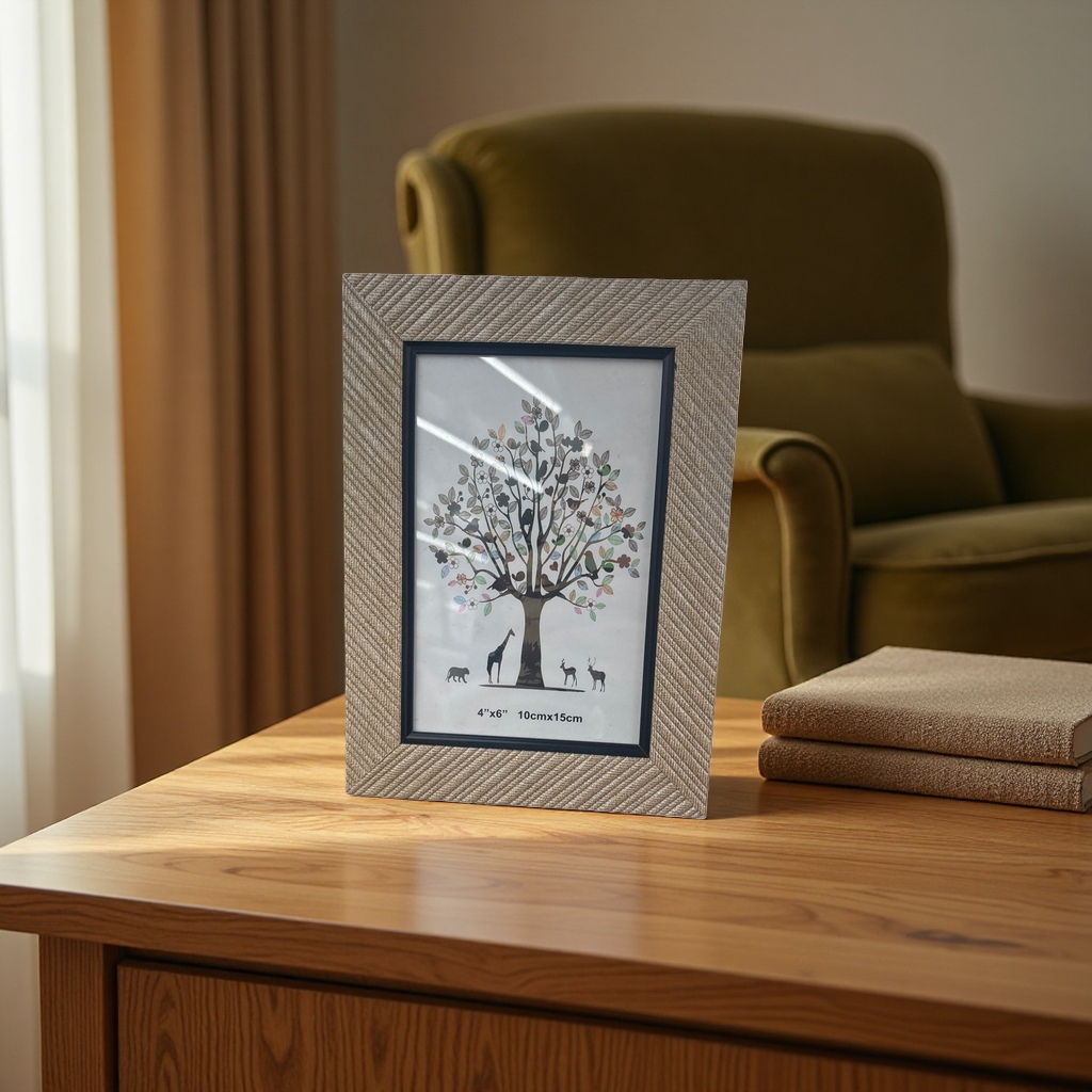 Simple Nordic-style wooden photo frame, 10-inch double-sided standing table photo frame Specification image