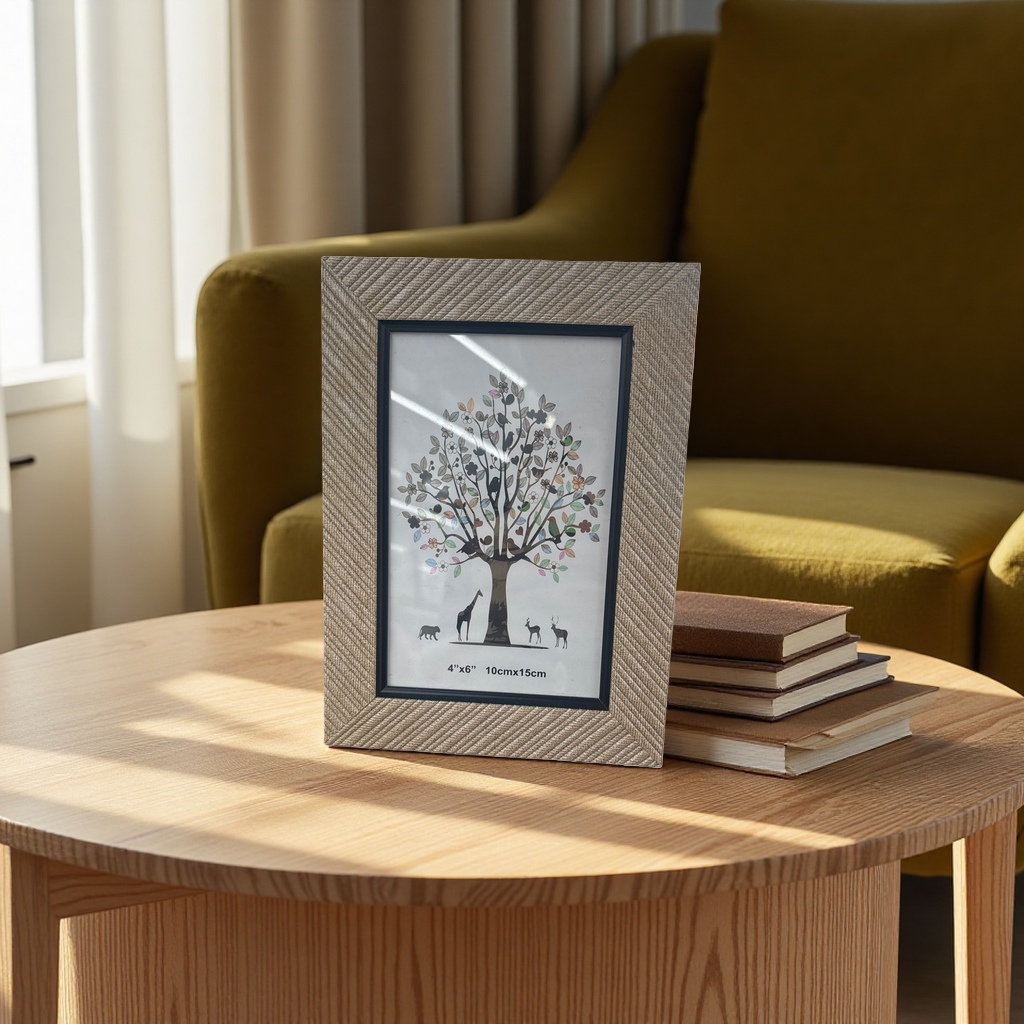 Simple Nordic-style wooden photo frame, 10-inch double-sided standing table photo frame