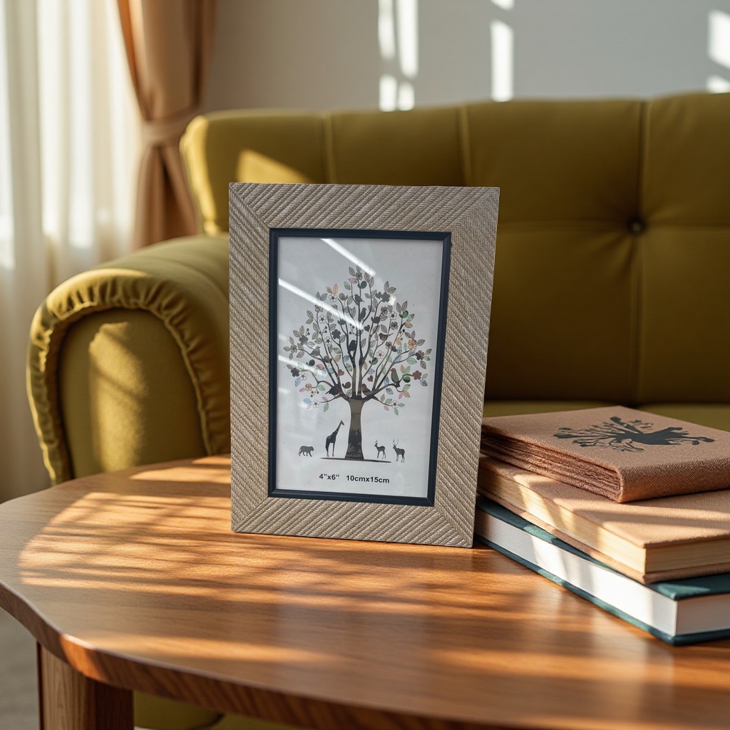 Simple Nordic-style wooden photo frame, 10-inch double-sided standing table photo frame Application Scenario