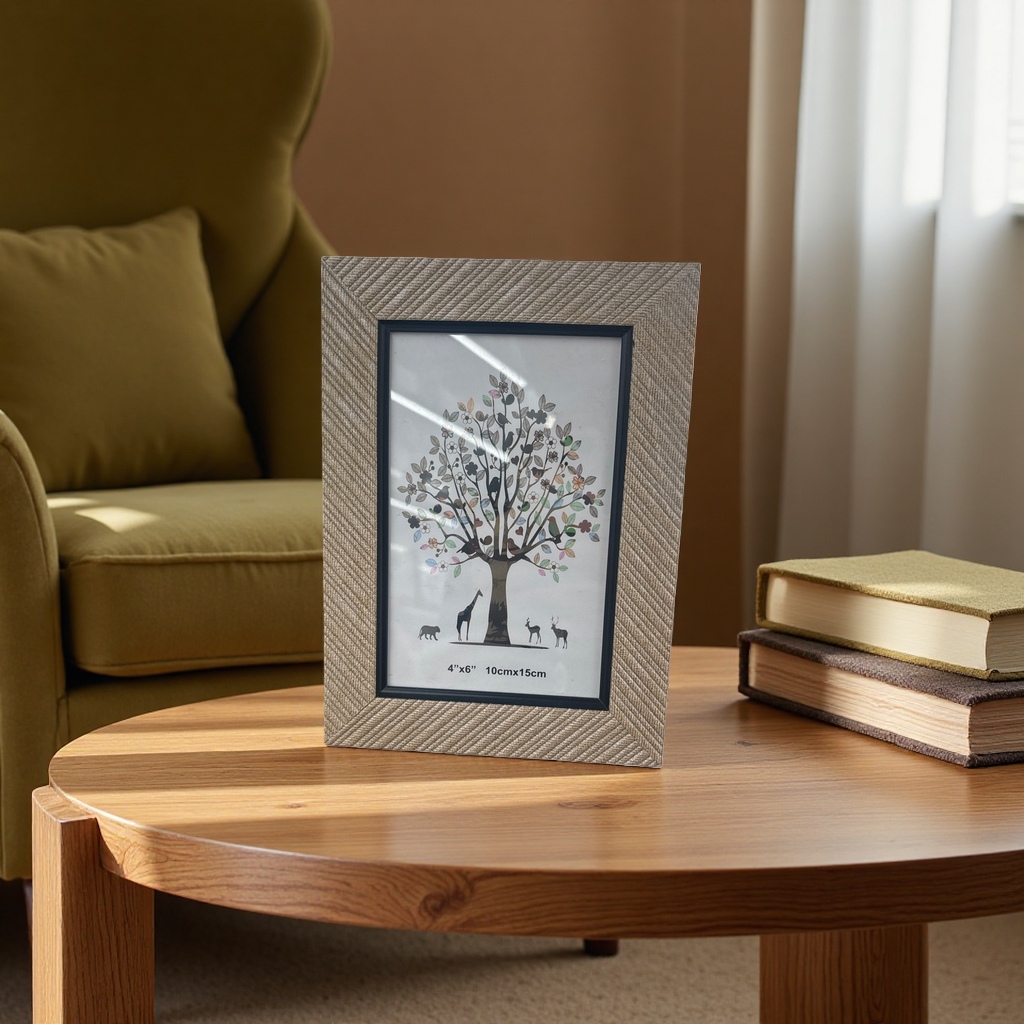 Simple Nordic-style wooden photo frame, 10-inch double-sided standing table photo frame details Picture