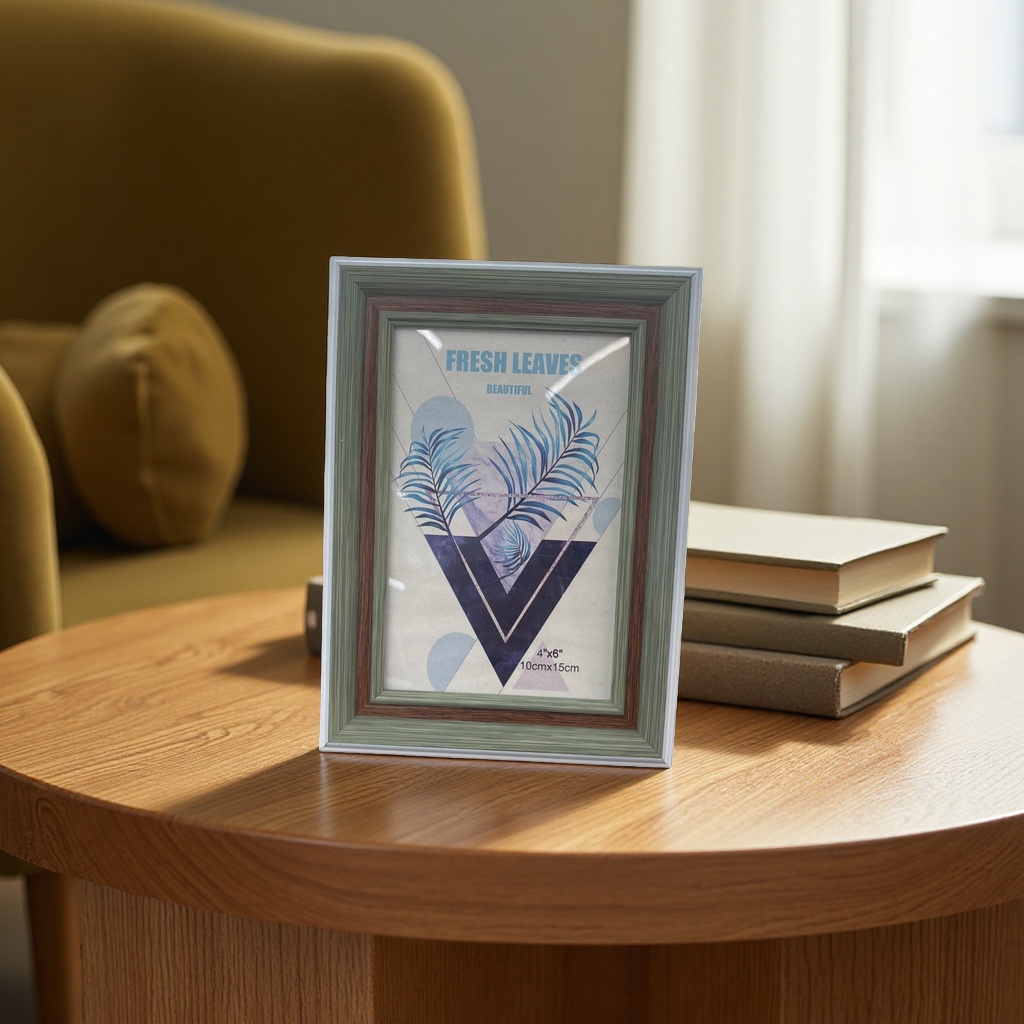 Solid wood retro-style desktop photo frame, 8-inch double-sided vertical display table photo frame details Picture