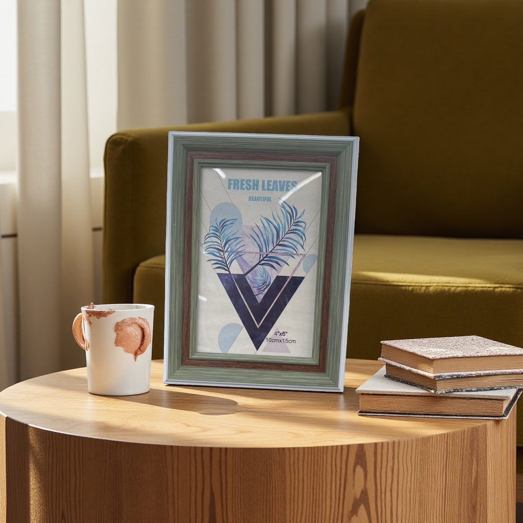 Solid wood retro-style desktop photo frame, 8-inch double-sided vertical display table photo frame