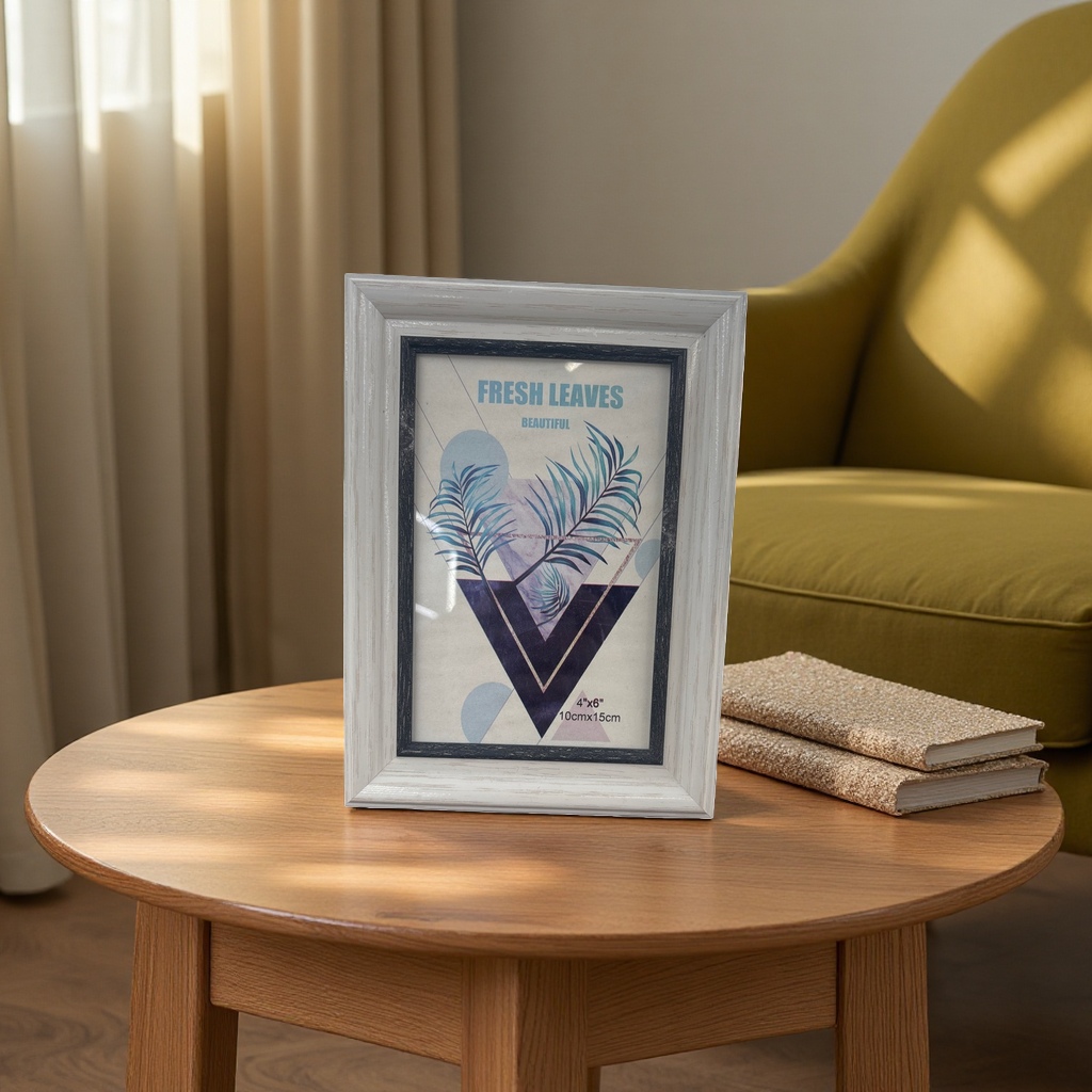 Solid wood retro-style double-sided upright photo frame, 8-inch desktop display decoration details Picture