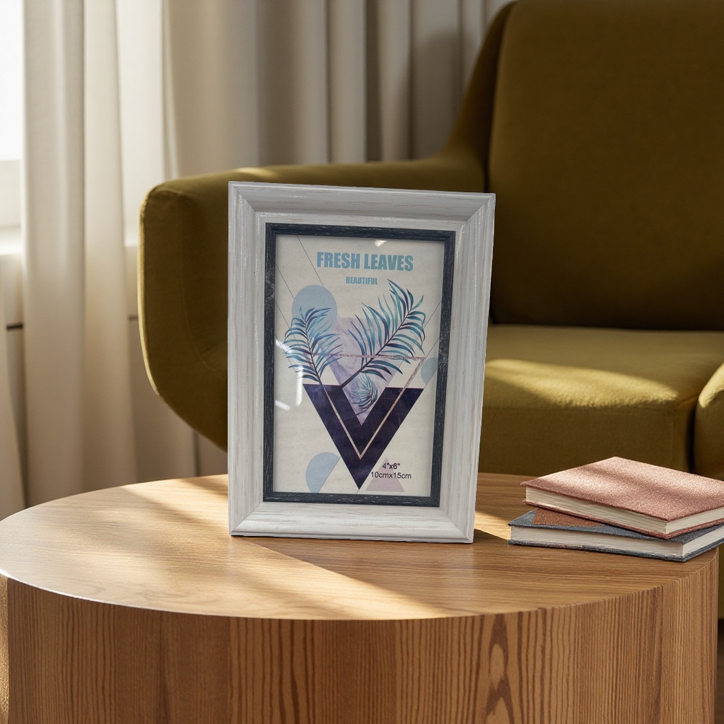Solid wood retro-style double-sided upright photo frame, 8-inch desktop display decoration