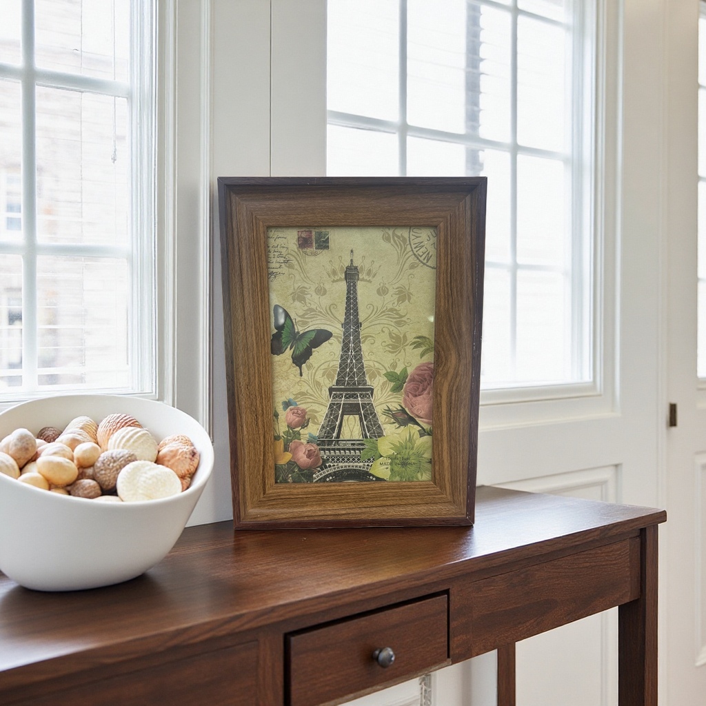Plastic photo frames, retro wood-like photo frames, decorative frames, display stands, fashionable and simple home picture frames