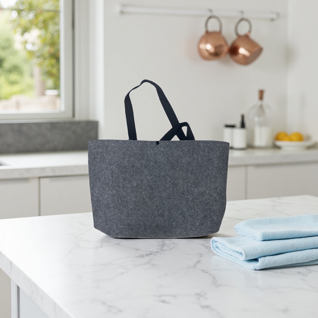This grey fabric handbag is a fashionable, simple and versatile single-shoulder bag for commuting ladies details Picture