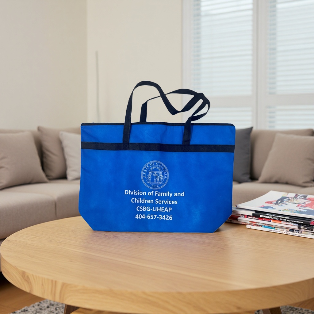 Blue handbag, large-capacity waterproof, foldable shopping bag, fashionable, simple and environmentally friendly fabric Specification image