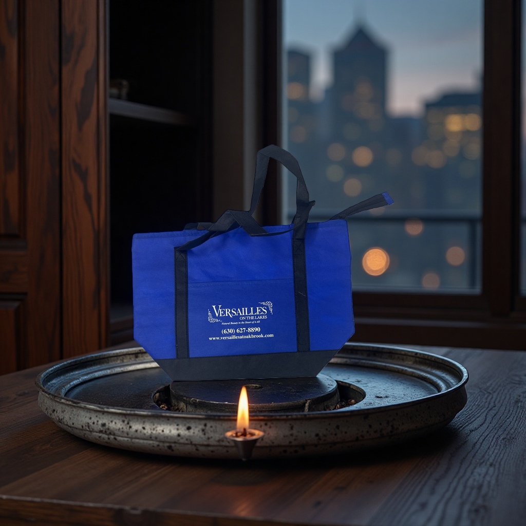 The blue handbag is a simple, fashionable, large-capacity and eco-friendly shopping bag