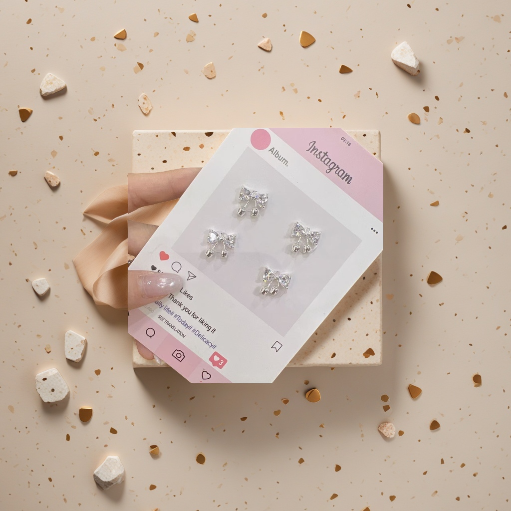 A pair of fashionable and simple bow stud earrings for women