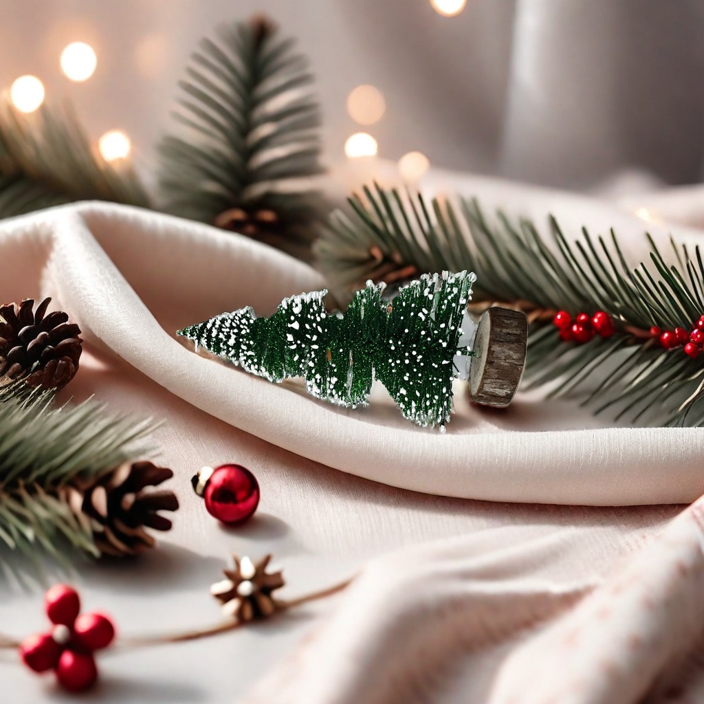 Green shining Christmas tree set festive decorations 🎄 details Picture