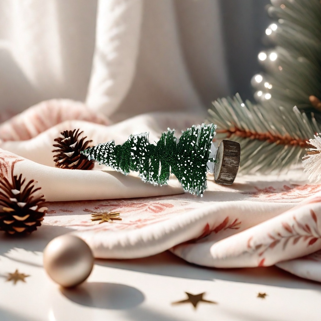 Set de árbol de navidad decorativo con brillo verde ambiente festivo para colgar 🎄