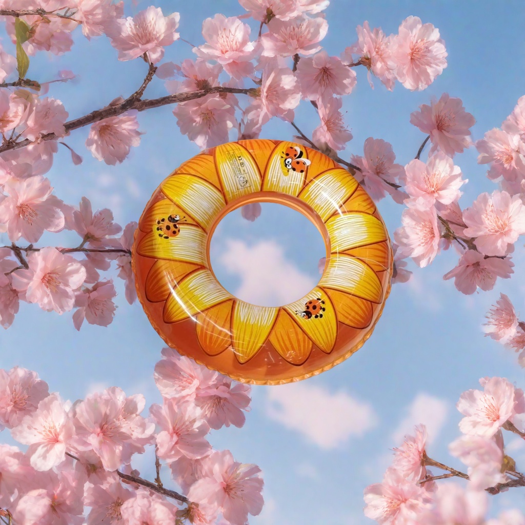 Colorful inflatable swimming rings are suitable for both children and adults. They are essential for summer swimming pools and beach water play