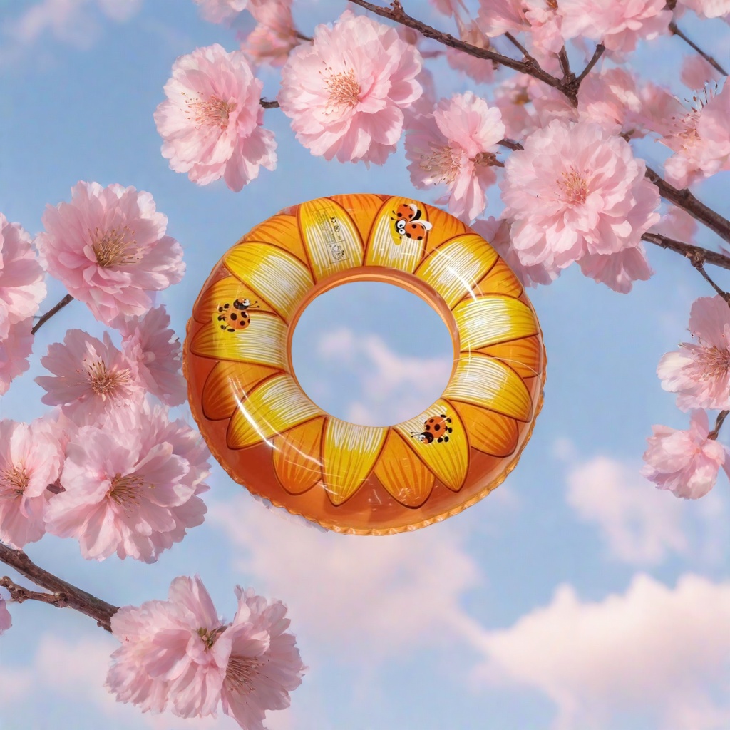 Colorful inflatable swimming rings are suitable for both children and adults. They are essential for summer swimming pools and beach water play details Picture