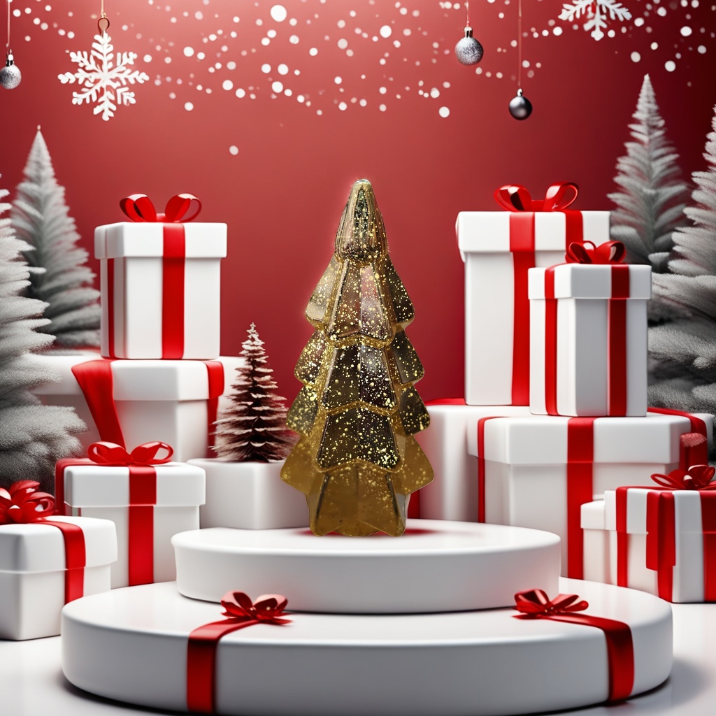 Polvo de brillo dorado decoración árbol de navidad simulación pino pin pin holiday home set details Picture