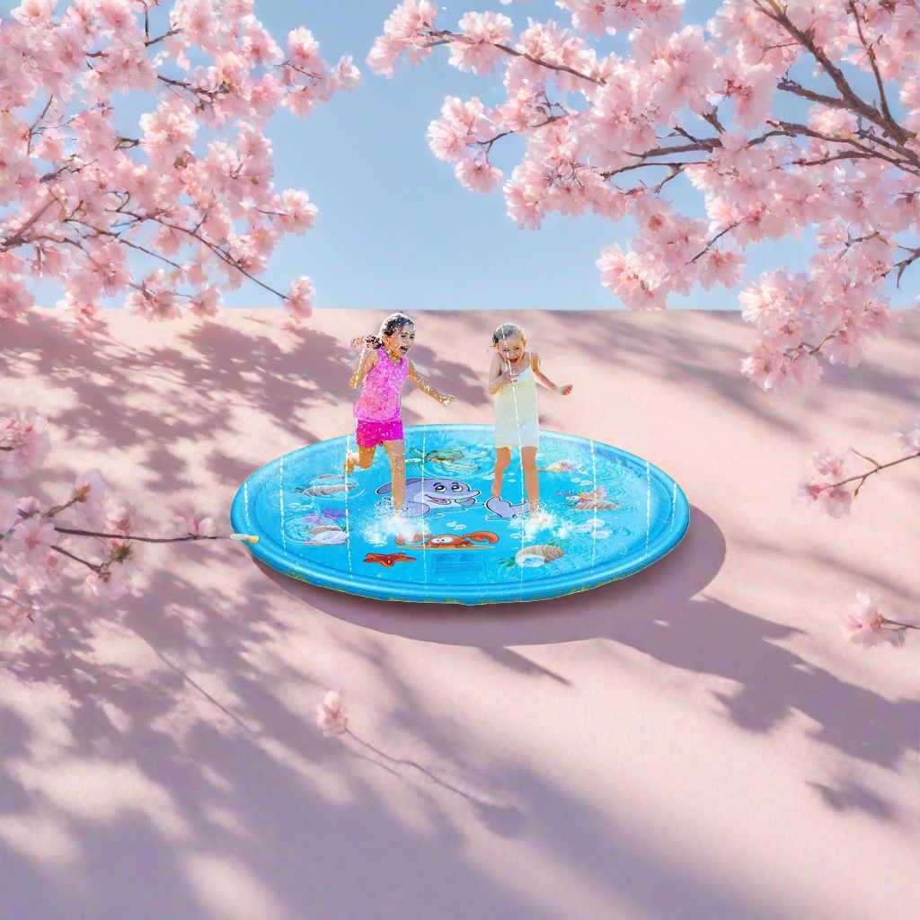 Children's water mat, water spray toy, summer water play floor mat, inflatable outdoor water play mat details Picture