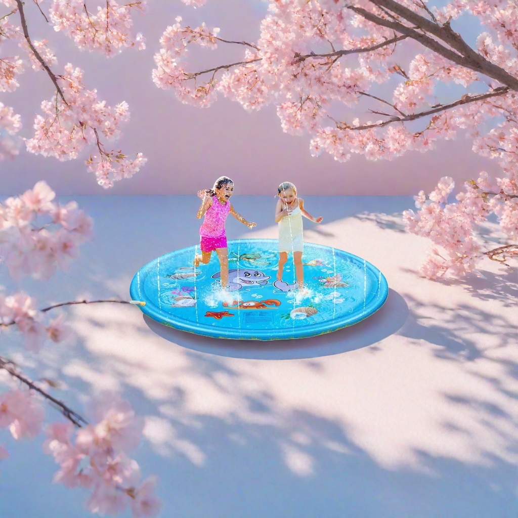 Children's water mat, water spray toy, summer water play floor mat, inflatable outdoor water play mat Application Scenario