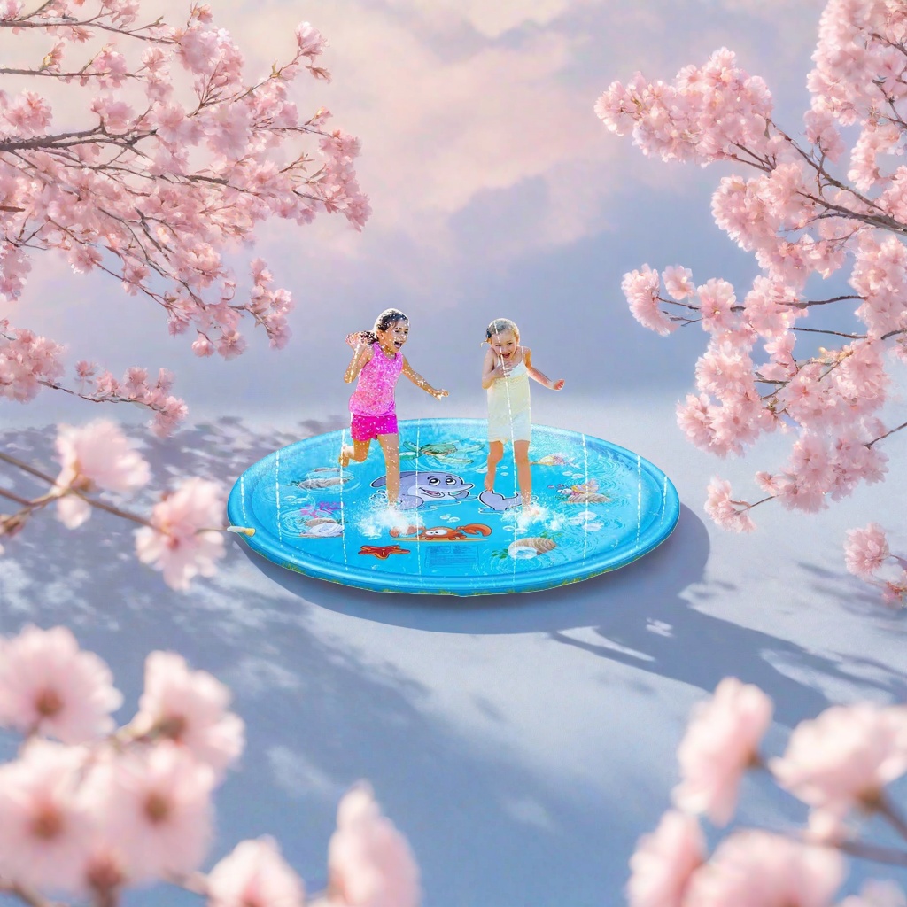 Children's water mat, water spray toy, summer water play floor mat, inflatable outdoor water play mat