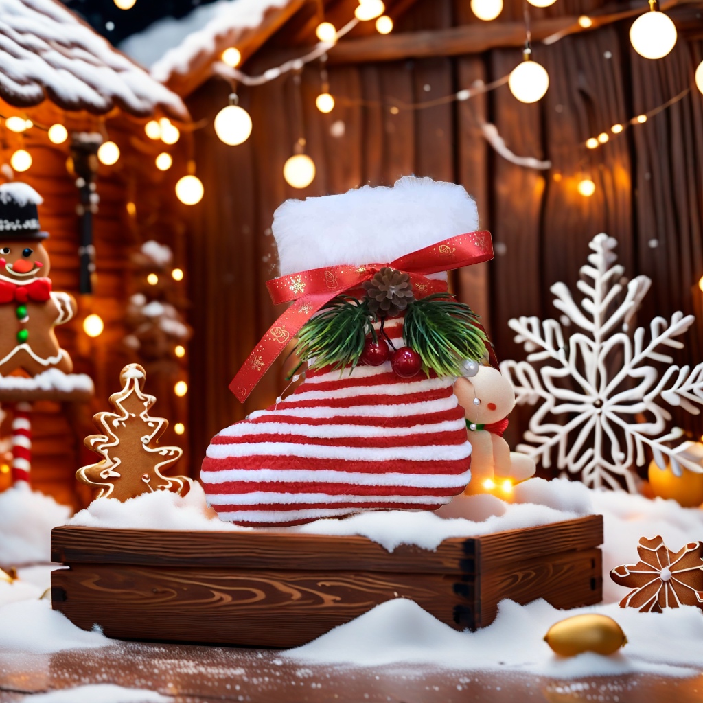 Christmas stockings with plush warmth, festive decoration, suitable for both children and adults at home details Picture