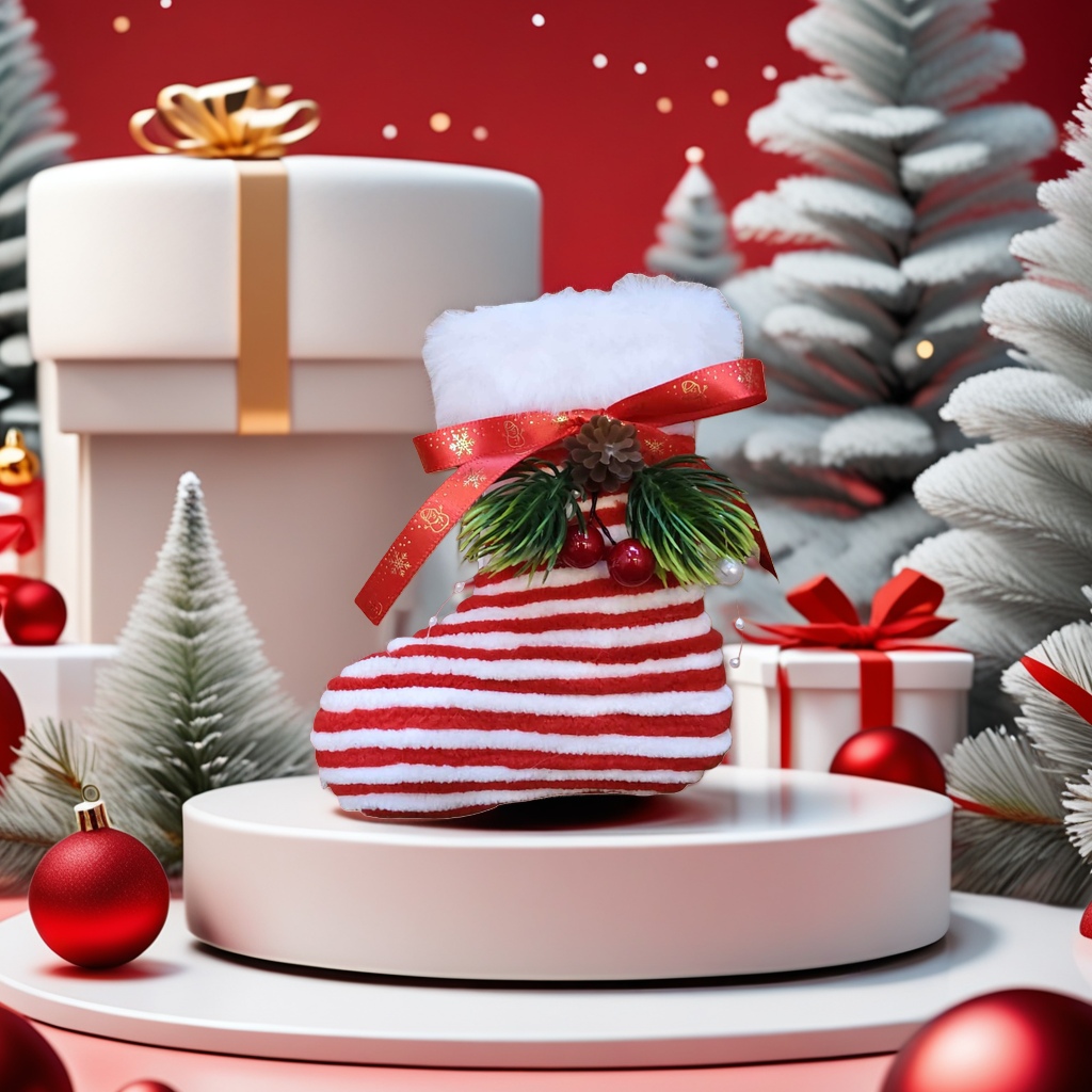 Christmas stockings with plush warmth, festive decoration, suitable for both children and adults at home Specification image