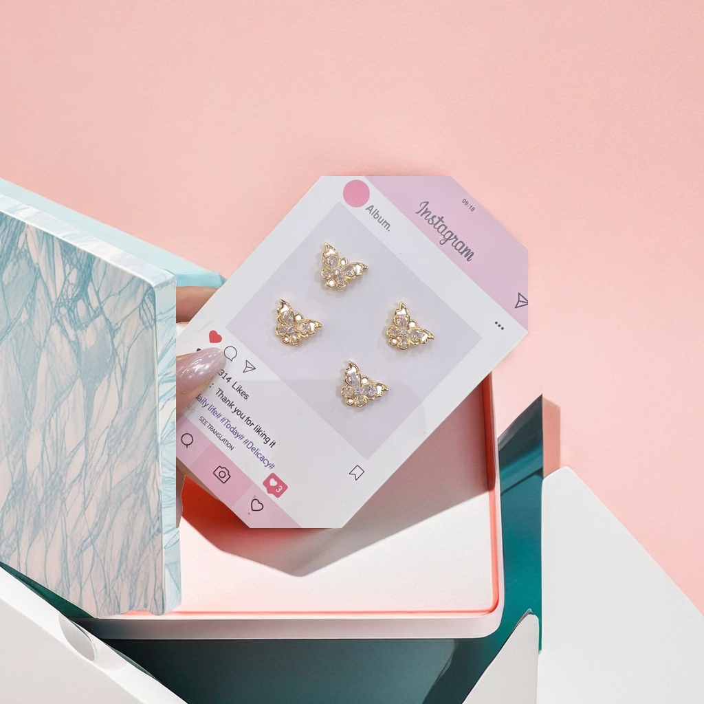 Butterfly-shaped stud earrings are fashionable and light luxury alloy earrings that are versatile for women's daily wear Application Scenario