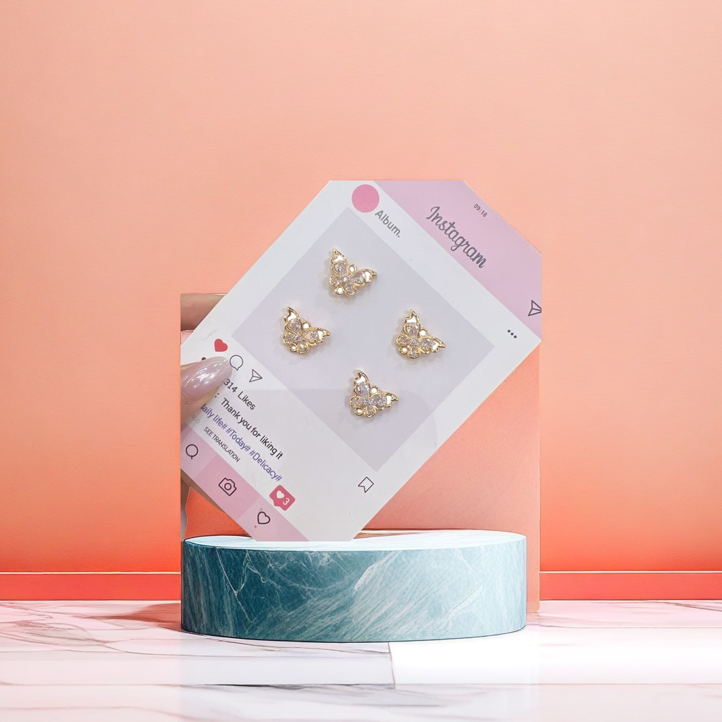 Butterfly-shaped stud earrings are fashionable and light luxury alloy earrings that are versatile for women's daily wear details Picture